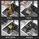 Xincong Stainless Steel Sink Filter Basket Kitchen Hanging Drainage and Vegetable Washing Multifunctional Fruit and Vegetable Storage Chopsticks and Spoon Large Separator 1 Pack Stainless Steel Drainage Basket