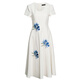 ROEYSHOUSE new Chinese style embroidered dress for women 2025 summer new elegant round neck large hem skirt 12156 off white L