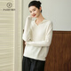 Pash 25 New Cashmere Sweater Women's 100 Cashmere Navy Collar Loose Casual Knitted Autumn and Winter Sweater PS-155 White L (120-150Jin Jin equals 0.5 kg)