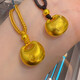 The old temple ancient method inherits gold-wrapped little fat blessing and safe lock pendant for women, small golden lump for men, longevity lock pendant. Little fat blessing pendant is filled with gold about 2.4g and comes with a rope.