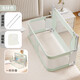 Small apartment anti-pressure crib bed-in-bed newborn baby playpen guardrail folding T removable baby bed baby anti-pressure playpen bed-Mihui gray (CD-3)