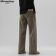 MMOPTOP trendy versatile vibe pure cotton jeans autumn and winter men's floor-length wide-leg trousers MNZK20 khaki XL