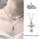 Vivienne Westwood purchasing spot Queen Mother Necklace Women's Crystal Pendant Flagship Authentic Birthday Gift for Girlfriend Pink