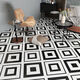 All-Ceramic Nordic 60*60 Schwarz-Weiß-Blumenfliesen-Restaurant-Bekleidungsgeschäft Badezimmer Anti-Rutsch-Laden-Resistant Floor Fliesen 600600 6603