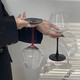 Qinkai goblet ins high-looking red wine glass light luxury goblet black and red bow tie crystal glass wine glass home white stem red wine glass 180ml