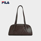 FILA Official Women's Bag Handbag 2025 Winter New Fashion Casual Shoulder Bag Handbag Boston Bag Dark Original Brown-BN XS