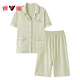 Yalu Summer Pajama для женщин чистые укороченные брюки с короткими рукавами в чистом хлопке