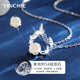 Ginqianhui 999 sterling silver camellia necklace for women, high-end light luxury pendant, Valentine's Day birthday gift for girlfriend and wife Yueshang Camellia Necklace/999 pure silver + merchant delivery/free engraving 2025 new Valentine's Day gift/rose gift box for wife/with certificate