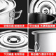 Binhuang 304 stainless steel barrel round barrel with lid commercial soup barrel boiling water barrel large capacity brine barrel stew pot thickened household soup pot extra thick model diameter 20 height 20 (welded ears)