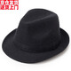 Fashionable and charming autumn and winter gentleman's hat woolen fabric thickened middle-aged and elderly men's jazz hat retro old man hat casual hat black L 60-61cm