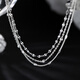 Qingyu 925 sterling silver three-layer chain bracelet bracelet with a sense of best friend niche design bracelet 925 silver three-layer chain bracelet