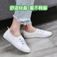Yagroi Wenzhou zapatos blancos pequeños de cuero para mujer primera capa de piel de vaca Mako 2025 nuevos zapatos individuales de boca poco profunda de verano zapatos de suela blanda un pie 12809 forma de pie normal de mediana edad blanca 34