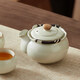 TEAHUE Ru kiln hand-caught pot, covered bowl, tea cup, anti-scalding ceramic teapot, high-end household kung fu tea set, fair cup with tea drain