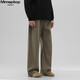 MMOPTOP trendy versatile vibe pure cotton jeans autumn and winter men's floor-length wide-leg trousers MNZK20 khaki XL