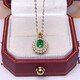 HEEKAIYI emerald necklace for women emerald 18k gold diamond pendant Chinese Valentine's Day birthday gift for wife and girlfriend Selected 80 points/Zambia/certificate