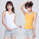 KMKQ Vest Women's Summer 96 Cotton White Suspension Thin Racer Top Long Sleeveless T-shirt Women's Inner Ginger S