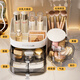 KAMAN Desktop Storage Box Drawer-type Cosmetics Dust-proof Storage Rack Large Capacity Skin Care Products Makeup Brush Compartment Organizing Box Custard Three Layers/Rotatable 1