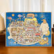 Drei-Jährige Tiger-Fisch-Apartment Acht Generation Back Panel DIY Handgefertigtes Süßölfarbe Hängende Malerei Treasure Bay Z695-Nixiang Town Gate 50*65 Eight Generation Solid Back Panel + Schwarzer Rahmen Geeignet