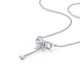Mengjinyuan platinum necklace sweetheart bow platinum set chain romantic heart clavicle chain women's gift