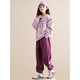 Girls Autumn Clothing Set 2025 New Fashionable and Western Style Medium and Large Children's Sweaters Sports Casual Pants Girls Spring and Autumn WX-267 Purple Spring and Autumn Style 150cm