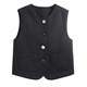 She enjoys the autumn and winter round neck small suit vest and feminine commuting sleeveless waistcoat top T53U105