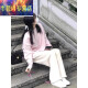 Cool Zhang (Kuzhang) Pantalones casuales Traje para mujeres 2025 Spring New Style Small Lazy Style Wear Pantalones de patas anchas 3882 SUMARILLO GRIS