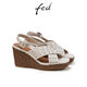 FED French sandals for women summer new women's shoes cross-strap heighten thick-soled sandals for women S0505-YAC265 beige 34