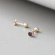K gold earrings, screws, ear plugs, natural tanzanite earrings, amethyst crystal gemstones, 18K gold, amethyst (4M round) earrings