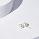 Tahitian 18K gold freshwater pearl earrings 9-10mm bright white pearl earrings as a birthday gift for your girlfriend