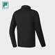 Fila Fila official men's knitted long-sleeved POLO shirt 2025 autumn new golf sports sun protection top dark black-BK L 175/96A/L