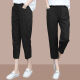 tzbt cropped pants for women in summer thin new fashion women's loose harem casual pants 690Q#green L [Suggested 100-115Jin [Jin equals 0.5 kg]]