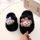 2024 New Princess Style Cute Shirley Rose Children's Furry Slippers Home Thick-Soled Anti-Slip Warm Baby Cotton Shoes Pink Cute Little Shirley Rose 30-31 (Inner Length 19.5cm)