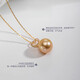 Dan Pei luxury high-end 18k gold South Sea gold beads and sea water pearl pendant women's jewelry light luxury gift for family G18K South Sea gold bead pendant sea water pearl 10.0-11.0mm