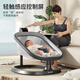 ULOP baby rocking chair to coax baby, baby electric rocking chair to coax baby to sleep, cradle bed, newborn full moon meeting gift, intelligent baby rocking chair to coax baby to sleep - dark gray, free mosquito net + Bluetooth + doll + sleeping pad + remote control
