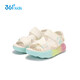 361 Shopping mall same style children's shoes, girls' casual beach sandals, summer new middle and large children's shoes, feather white/light translucent green/sandwich yellow 34