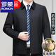 Lomon Wool Executive Jacket Men's Spring and Autumn Middle-aged Business Loose Middle-aged Dad Leader Thin Jacket Navy-No-Iron Style 2218 External Pocket with Zipper 2XL 185/100A150-170Jin Jin is equal to 0.5 kg