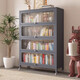 Librería para niños Levantamiento de acero Gabinete de almacenamiento de puertas de múltiples capas Gabinete de almacenamiento de la sala del piso de la sala de estar del panel del sol estantería de la estantería de la estantería de la estantería de la estantería 5 puertas - altura 1695* ancho de 1200 mm - puerta de arco