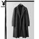 Playboy Autumn and Winter double-sided wool coat men's medium-length youth slim non-wool woolen double-breasted windbreaker over-the-knee coat, mixed gray L 130-155Jin Jin equals 0.5kg. Card code is shot to small
