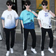 
Zhaoxun 12-15-year-old boy T-shirt suit 13 junior high school students short-sleeved T-shirt fat boy handsome summer suit 14 big boys 9215 white (short sleeves + long trousers) S 160 (60-75 Jin [Jin equals 0.5 kg])
