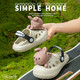 Eltern-Kind-Stil Kinderlochschuhe für Jungen und Mädchen dreidimensionales Kaninchen Anti-Rutsch-Slip Ultra-auf-dick-Soled Home Outdoor Baby Sandalen Schwarz 28 innere Länge 18 cm