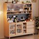 
Small wooden sideboard, solid wood sideboard, integrated dining cabinet, dining cabinet, storage cabinet, household tea cabinet, kitchen storage cabinet, walnut color, 1.2 meters sideboard