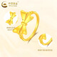 CHINA GOLD 18K gold fugitive princess ring girls new bow finger Valentine's Day birthday gift for girlfriend and wife 18K gold bow ring about 0.35g circle number 10