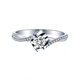 Nilan Fat Donglai same style pt950 platinum moissanite round bag ring 18K twisted arm angel kiss inlaid with moissanite diamond micro setting 50 points size 8
