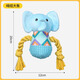 Qi Oh Dog Toy Knotted Elephant Sounds Self-Happiness Teething Resistant Pet Puppy Plush Doll Big Dog Pet Supplies Knotted Elephant