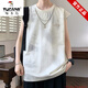 Woodpecker Ice Silk à manches courtes Set T-shirt sans manches américain masculin Été Nouvelle marque de mode Viete Loose adolescent Casual Gradient 10512-9227 Purple XL environ 100-120jin [Jin est égal à 0,5 kg] portable