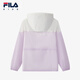 FILA Children's Sun Protection Clothing 2025 Autumn New Loose Hooded Woven Jacket for Girls, Middle and Large Children Cloud Mushroom White-WT 160