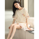 
Modal pajamas for women in summer pure cotton thin short sleeves 2025 new cute and wearable summer home clothes two-piece set YZT9885 M women spot suitable for 155-162CM, weight