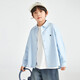 Duojia Boys' Shirts 2025 Spring and Autumn Versatile Casual Children's Breathable Cotton Long-Sleeved Medium and Large Children's Simple Korean Style Shirt Blue 120