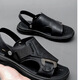 TTPMER Summer Men's Sandals Imitation Leather Comfortable Thick Sole Anti-Slip Beach Shoes Casual Soft Sole Sandals Gray 9923 38 [In Activity]