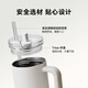 Jingdong large-capacity straw thermos cup 316L stainless steel boys and girls gift desktop office water cup 1.2L white